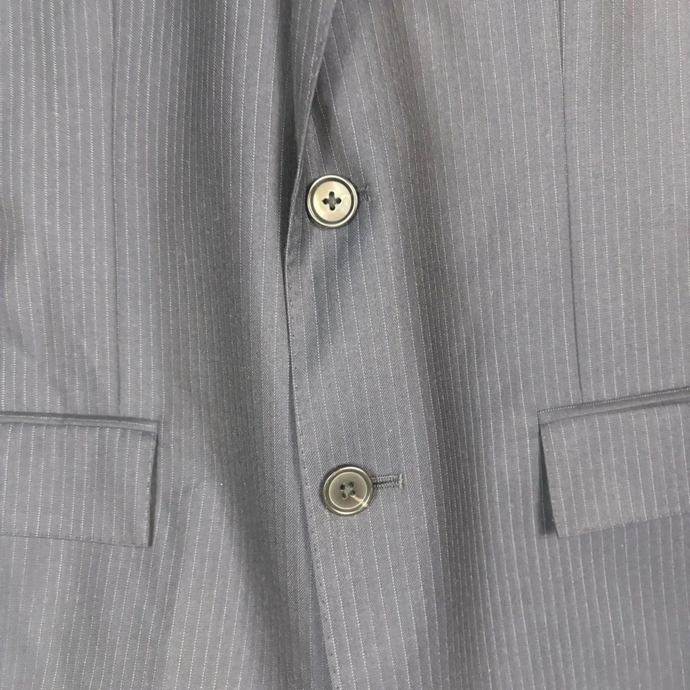 Brooks Brothers Men's Navy Blue Striped 100% Wool Blazer 2 Button Size 40R
